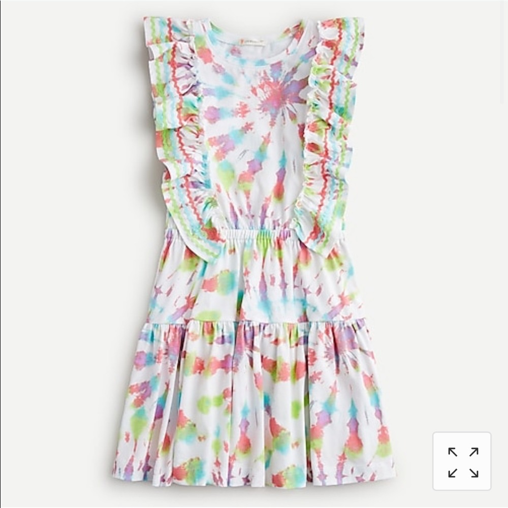 Crewcuts Rainbow Ruffle Tie Dye Dress 2T NWT